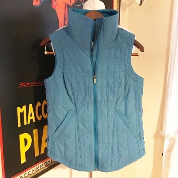 COLUMBIA: Teal Zip Up Quilted Vest Size S - Picture 1 of 7